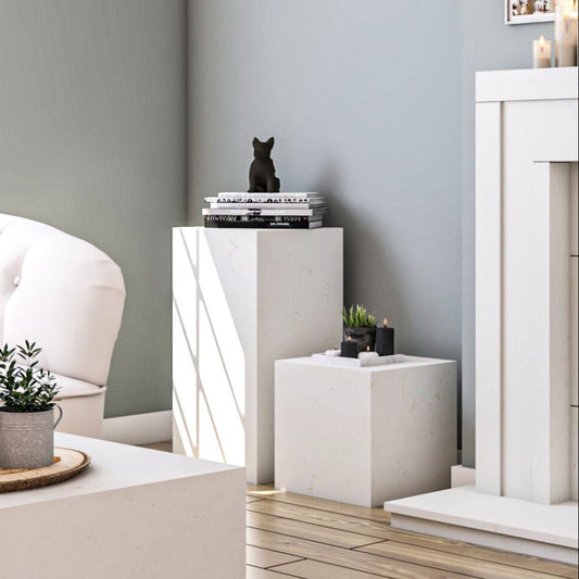 Outdoor Accent Tables Pedestal & Cube Set