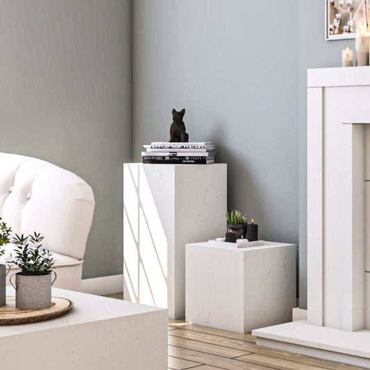 Indoor Accent Tables Pedestal & Cube Set