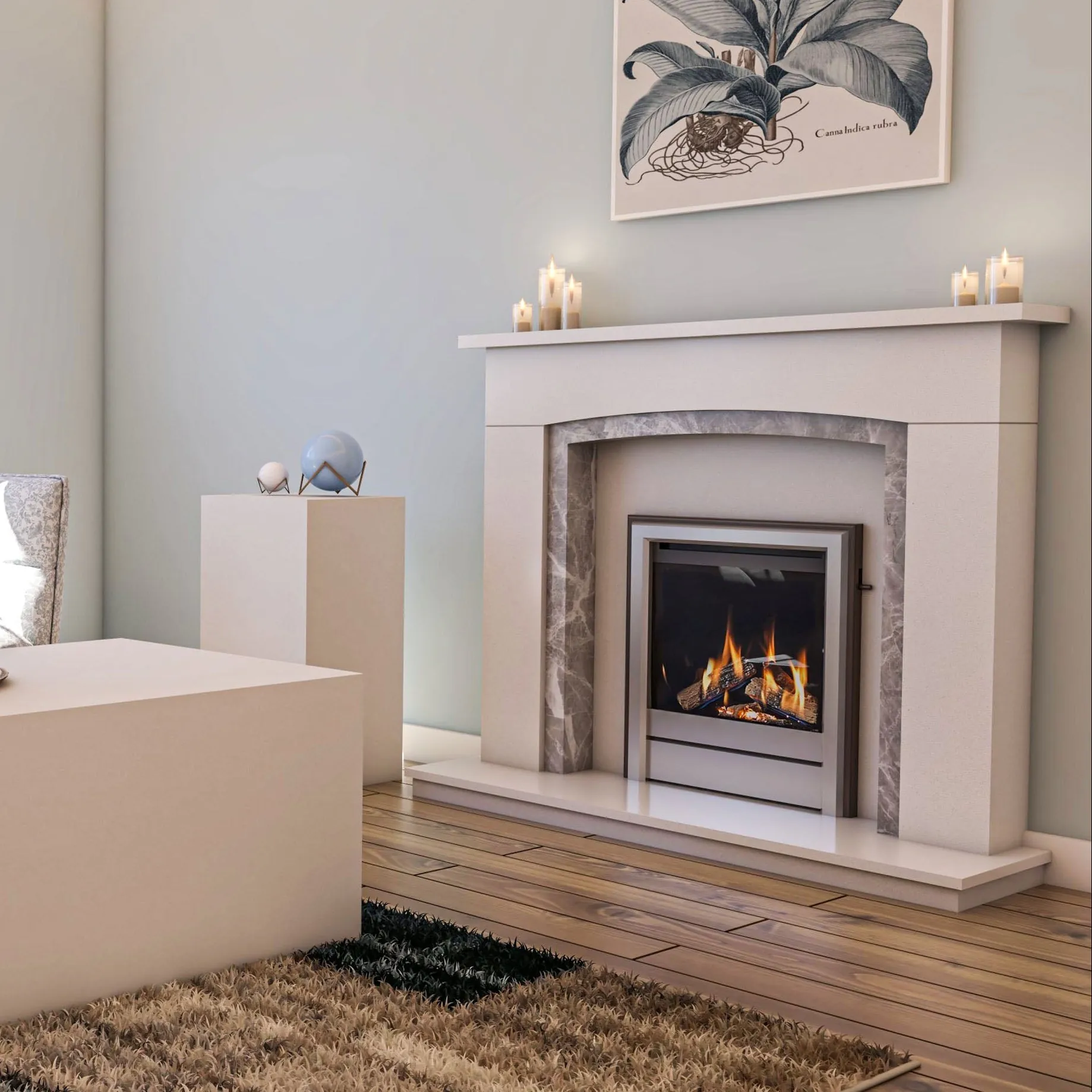 Marble fireplace by Sontuoso Stone