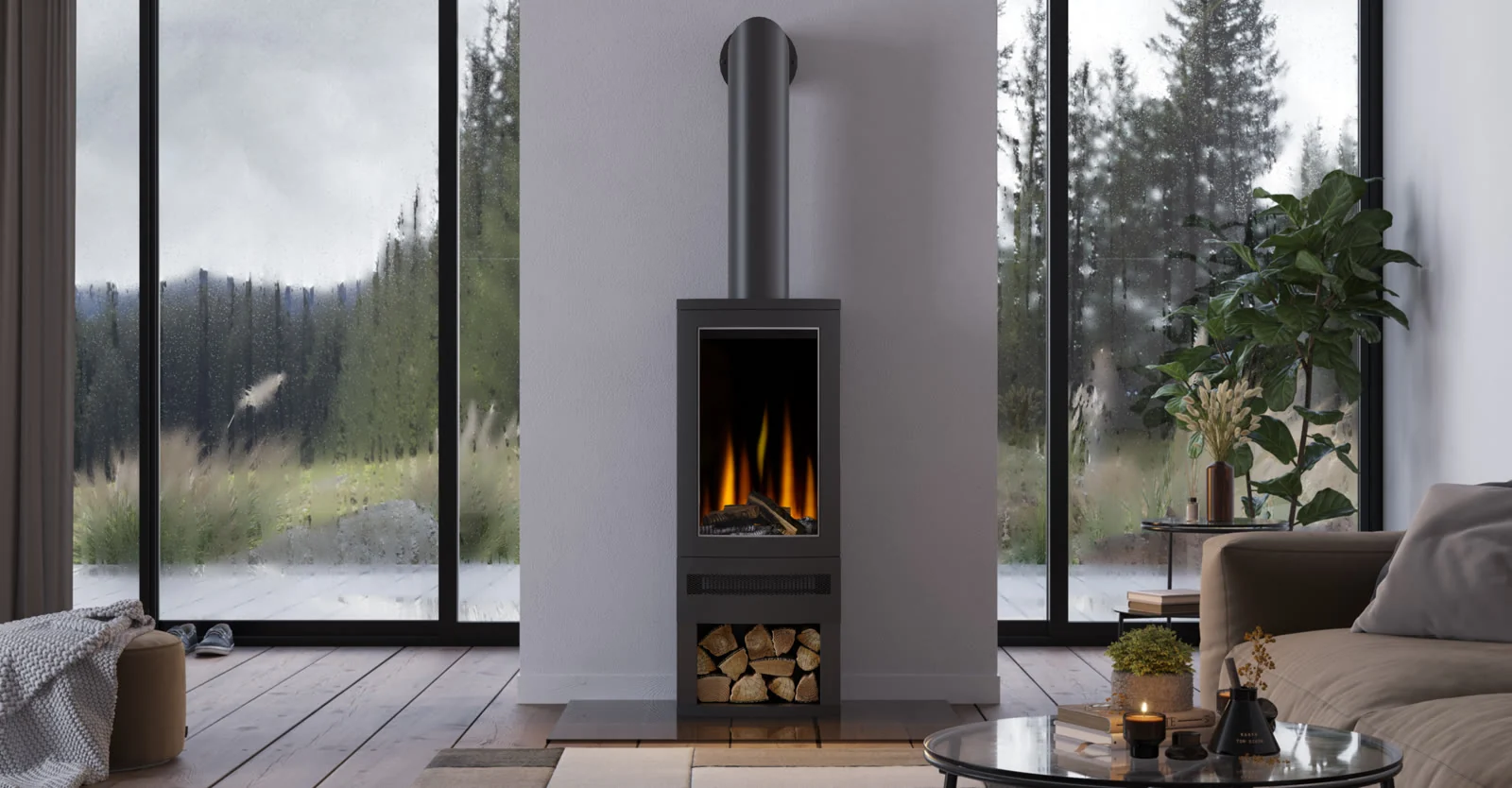 British Fires Cube Electric Stove by Sontuoso Stone