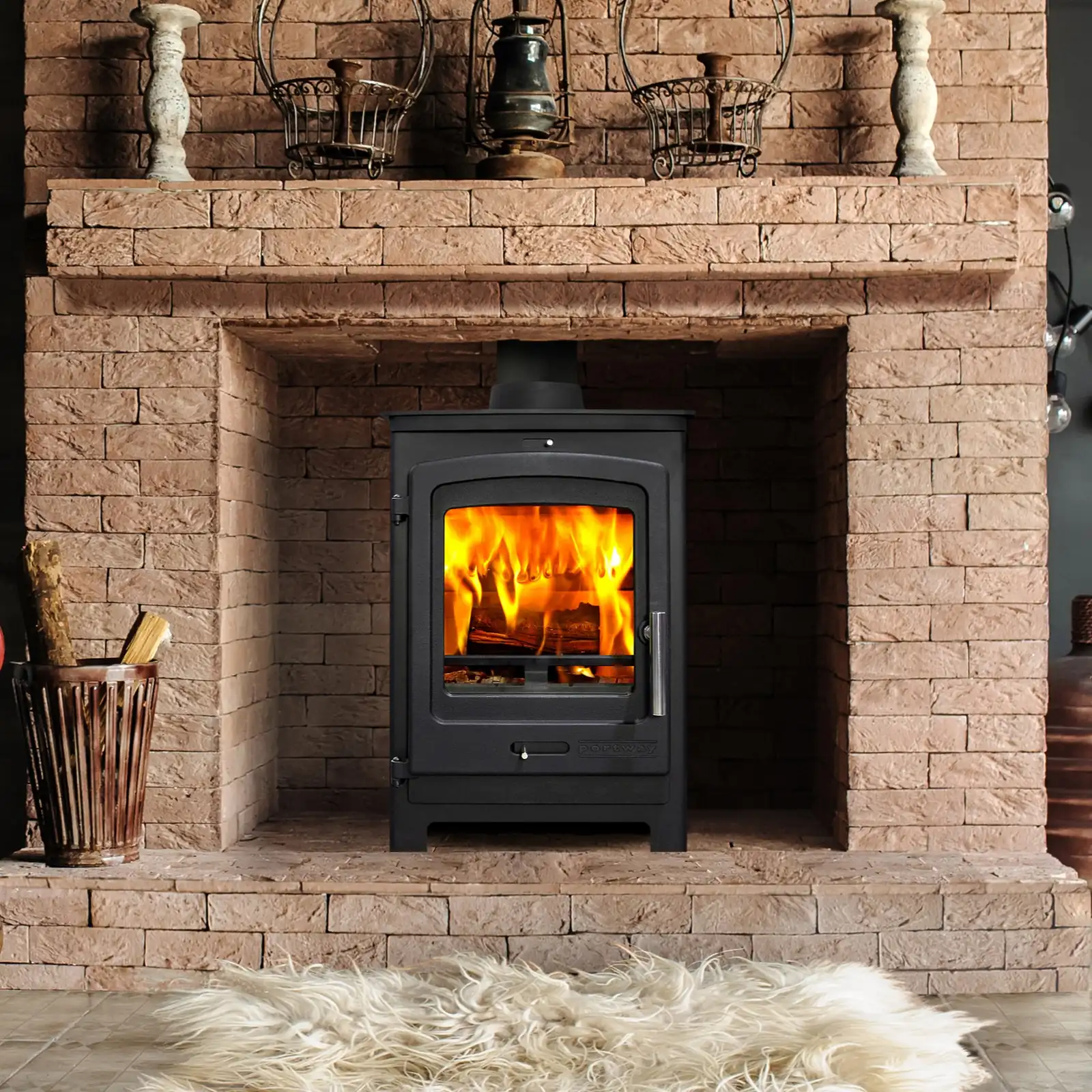 Portway P1 Contemporary Multifuel Stove by Sontuoso Stone