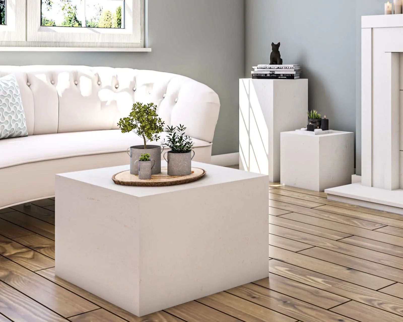 Square Coffee Table in solid stone