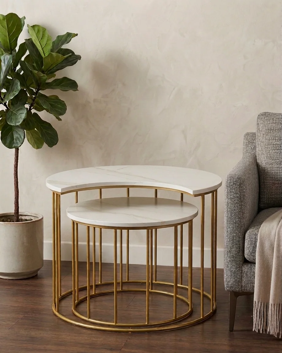 Crescent Nesting Tables by Sontuoso Stone