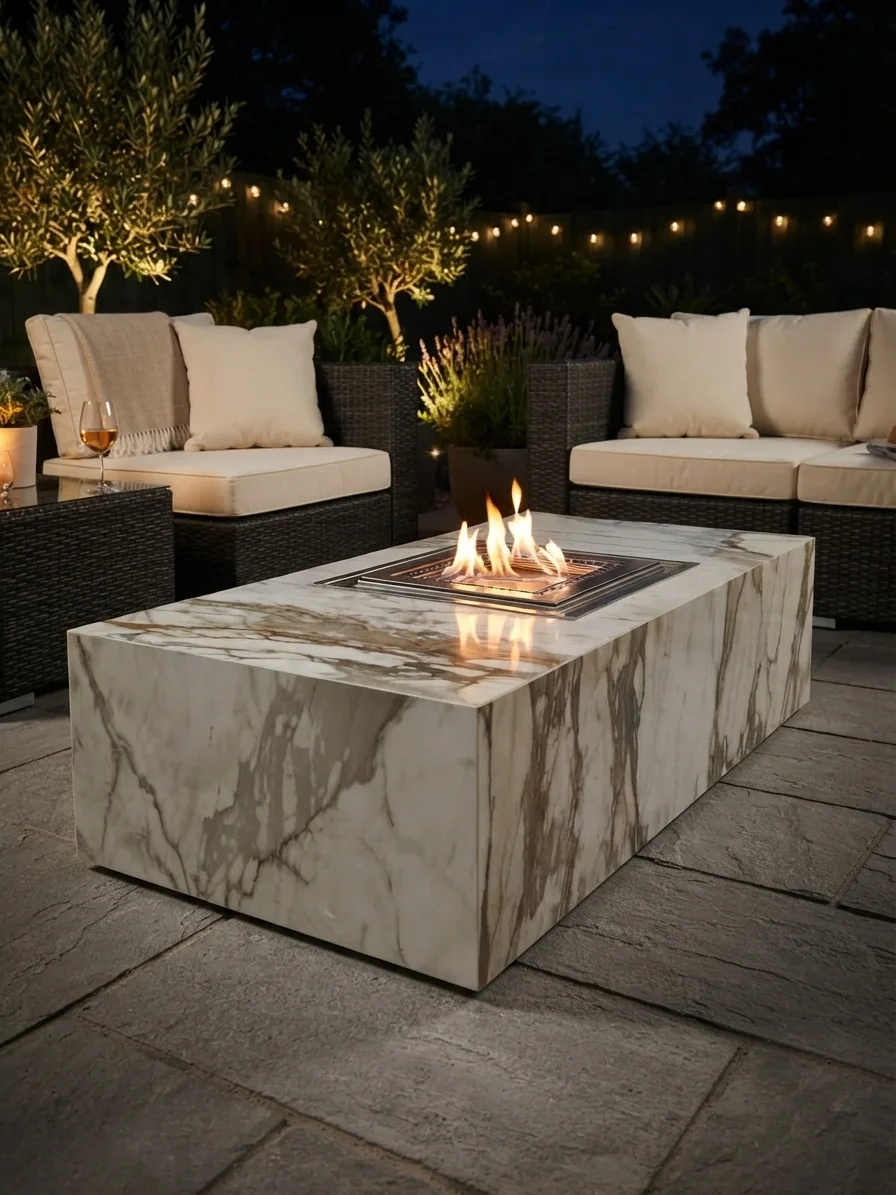 Outdoor Bioethanol Fire Pit 1200 x 600mm by Sontuoso Stone