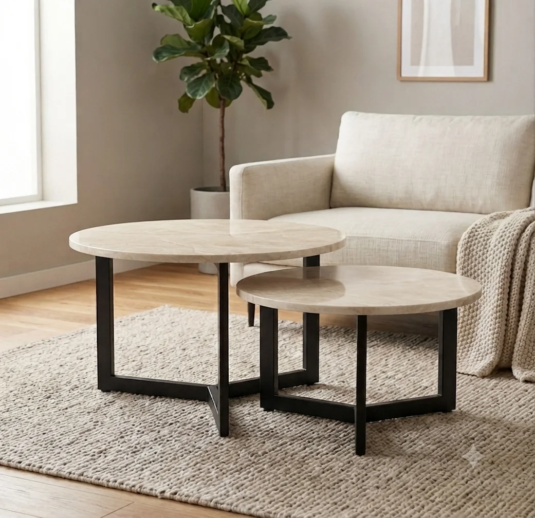 Round Nesting Tables by Sontuoso Stone