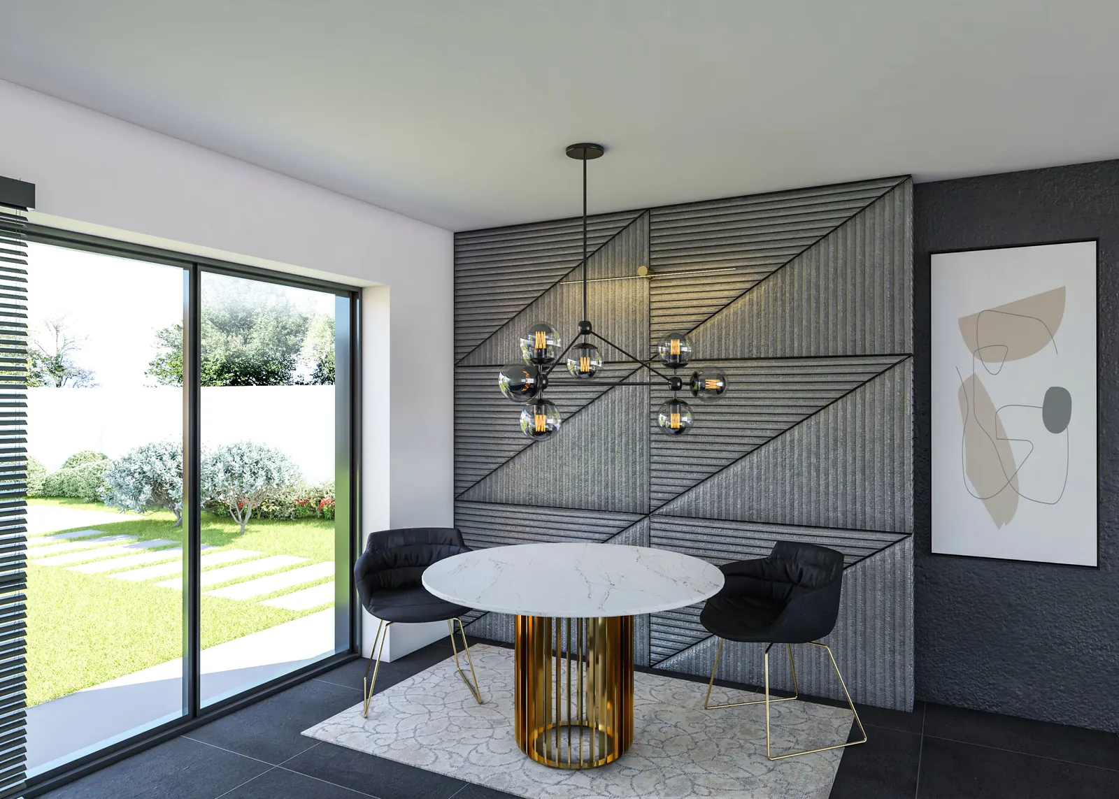 A statement stone dining table made by Sontuoso Stone