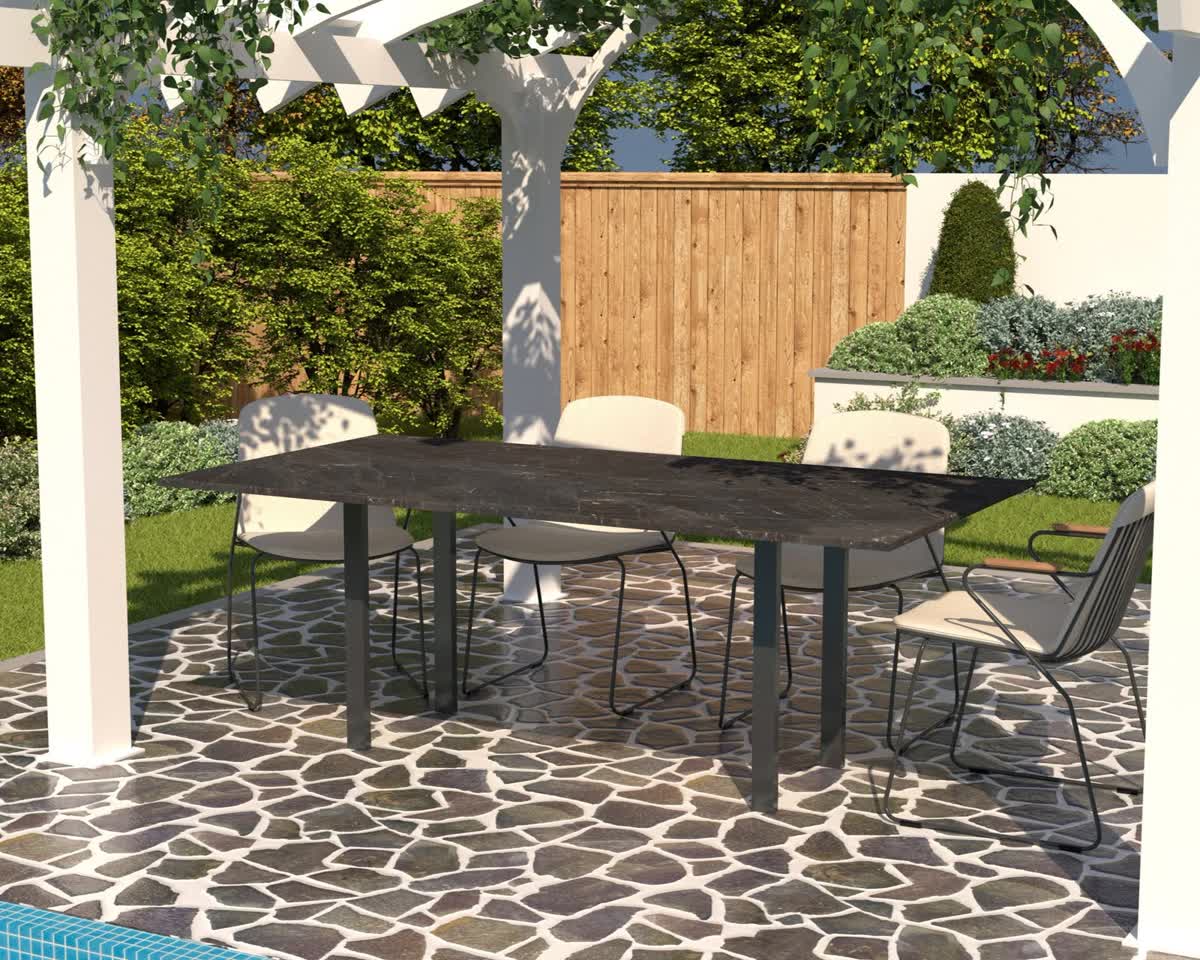 Tamar Flare Outdoor Dining Table by Sontuoso Stone