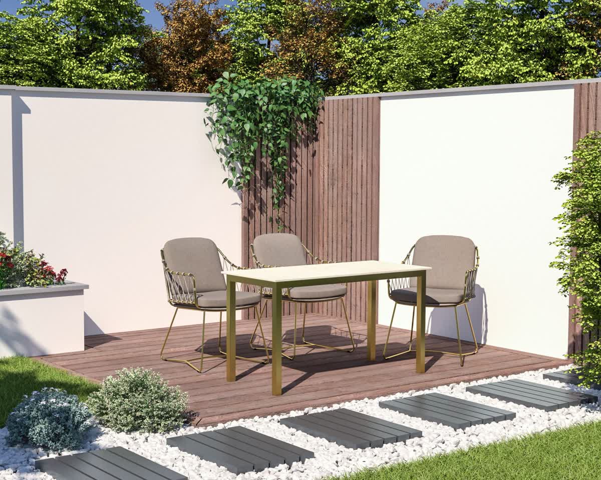 Tamar Frame Outdoor Dining Table by Sontuoso Stone